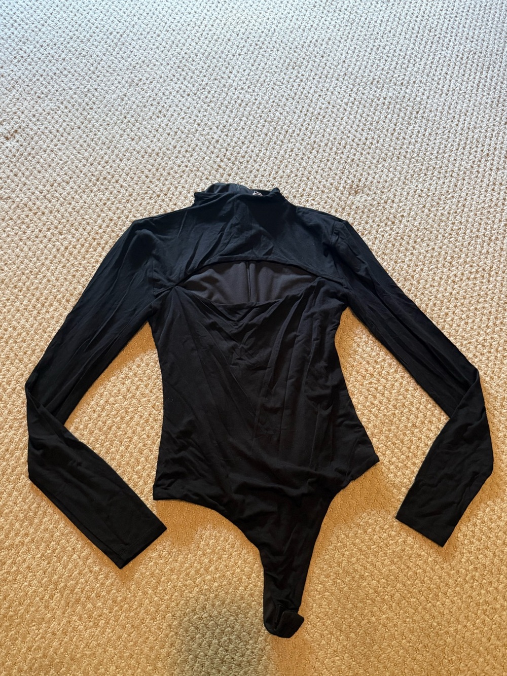 Lovers + Friends Black Long Sleeve Bodysuit with Cutout Detail - Size Small